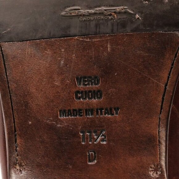 Santoni Italy All Leather Tassel Loafers Brown Moccasins Men's 11.5D Dress Shoes - Picture 11 of 14